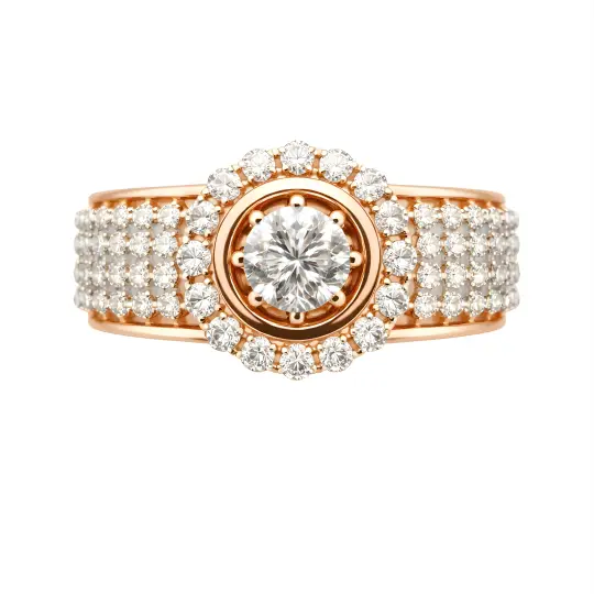 Diamond Halo Gold Ring