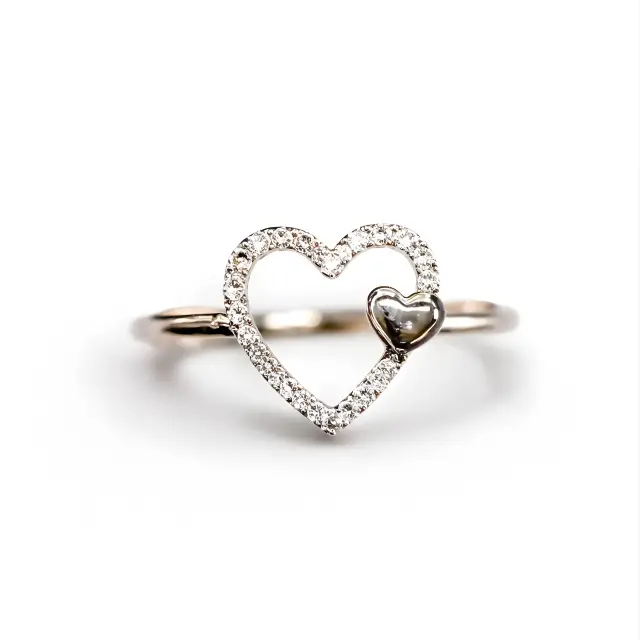 Diamond Heart Gold Ring