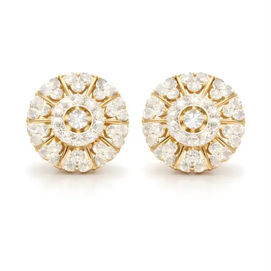 Diamond Stud Gold Earrings