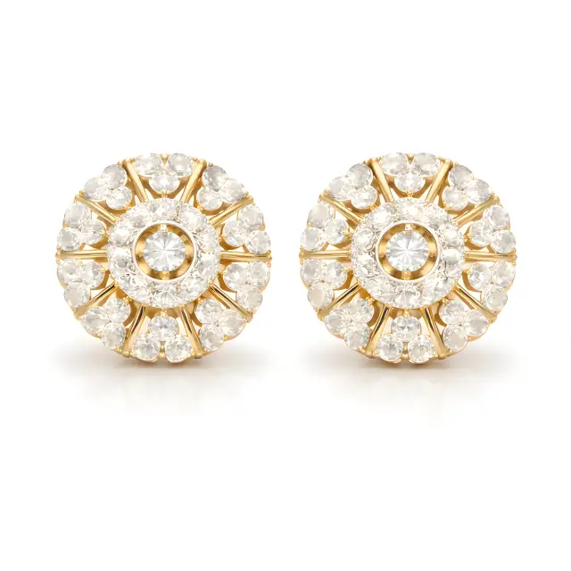 Diamond Stud Gold Earrings