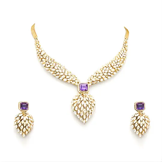 Diamond Necklace Earring Set
