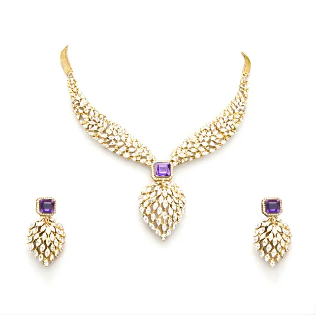 Diamond Necklace Earring Set