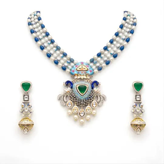 Multicolor Diamond Necklace Set